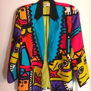 rare... Sunny Lee High wearable art Blazer